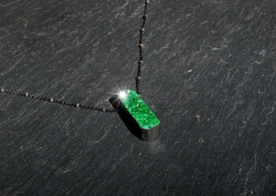 druzy uvarovite green garnet) amulet necklacee