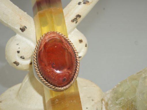 fire opal ~ 14 k rose gold ring