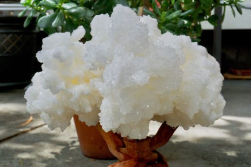 white aragonite crystal cluster