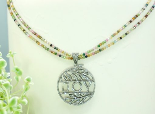 diamond joy pendant ~ tourmaline necklace
