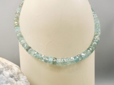 faceted aquamarine ~ decorative toggle necklace