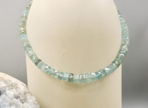 faceted aquamarine ~ decorative toggle necklace