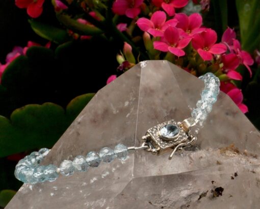 faceted blue topaz ~ silver clasp bracelet