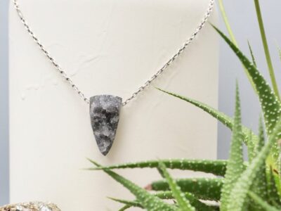 druzy stalactite amulet ~ silver chain necklace