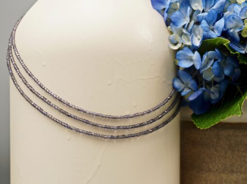 faceted iolite 3-strand necklace