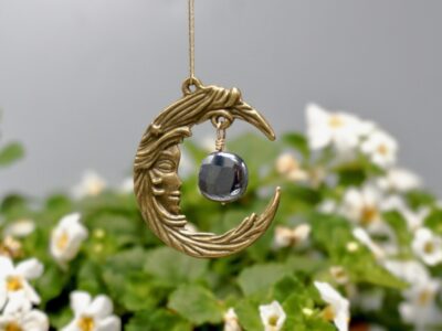faceted terahertz crystal ~ lady in the moon suncatcher