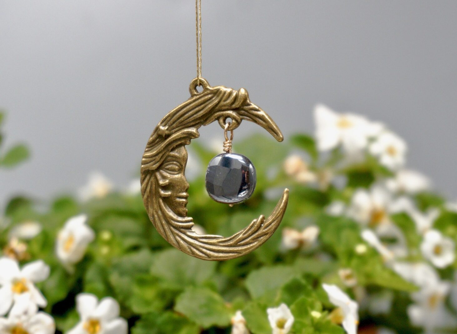 faceted terahertz crystal ~ lady in the moon suncatcher