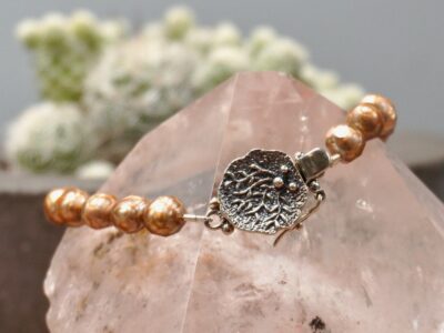 faceted pearls ~ decorative silver clasp bracelet
